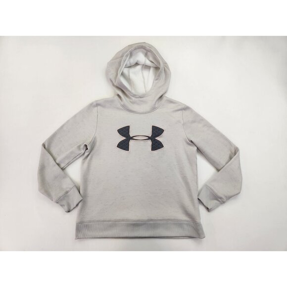 Under Armour Tops - Under Armour Sweatshirt Hoodie Adult M Gray Black Logo Pullover Sweater Mens